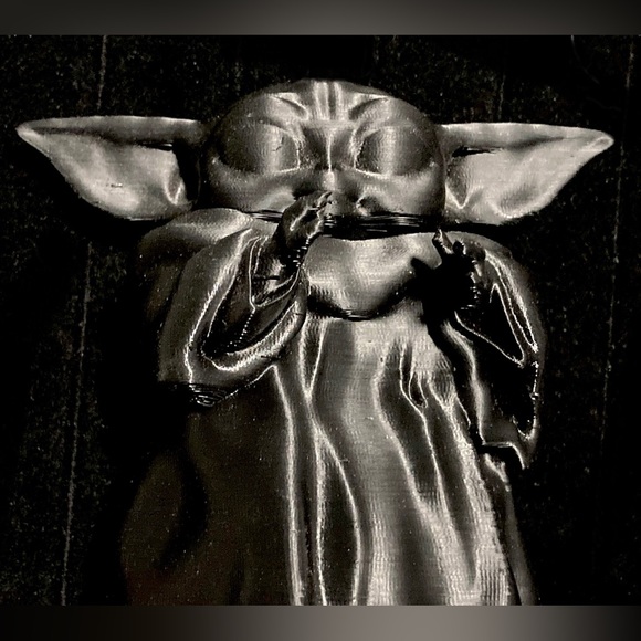 Black 3D Printed Grogu Baby Yoda Statue Unpainted The Mandalorian - Picture 14 of 16